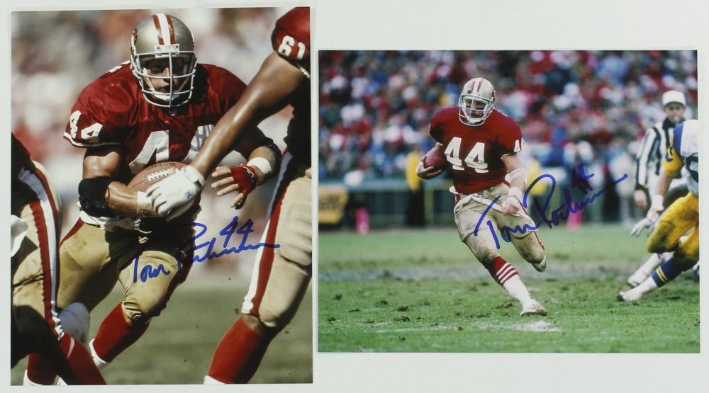 Lot of (2) Tom Rathman Signed 49ers 8x10 Photos (PA LOA)