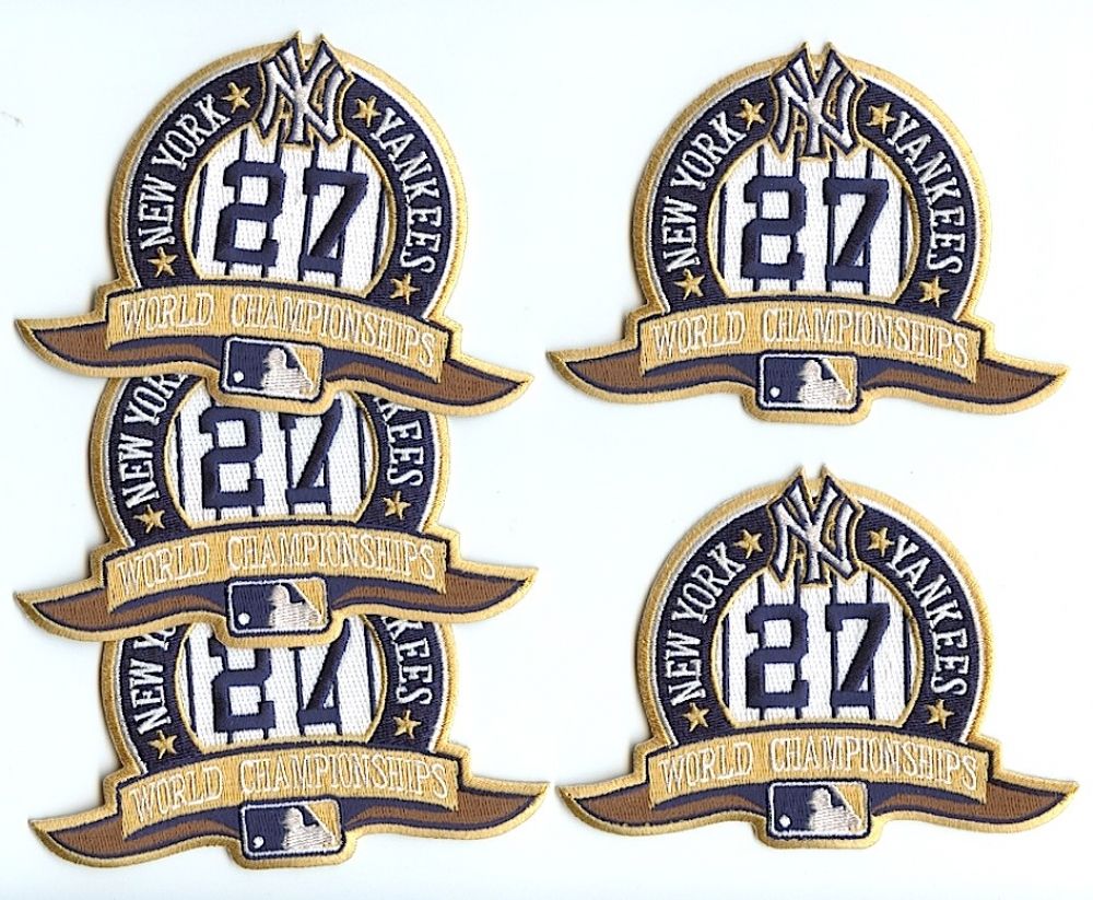 Lot of (5) New York Yankees 27 World Series Championships Authentic Jersey Patches
