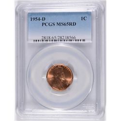 1954-D LINCOLN CENT, PCGS MS-65 RED