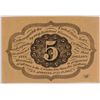 Image 2 : 1862 FIVE CENT US POSTAGE CURRENCY