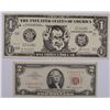Image 1 : 1963 $2 NOTE & 1971 NOVELTY NOTE "The Inflated States of America"