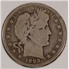 Image 1 : 1893-S BARBER HALF DOLLAR VG
