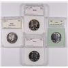 Image 1 : (4) SILVER PROOF SLABBED KENNEDY HALF DOLLARS (64, 66, 67, 00-S)