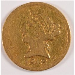 1848-D $5 GOLD LIBERTY AG