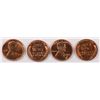 Image 2 : ( 4 ) ORIGINAL GEM BU ROLLS OF 1955-S LINCOLN CENTS, CHERRY!