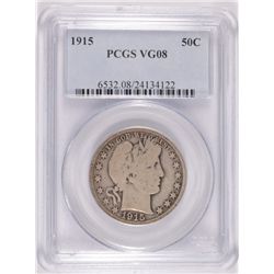 1915 BARBER HALF DOLLAR PCGS VG-08