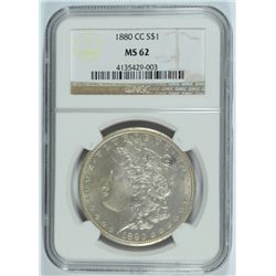 1880-CC MORGAN Silver Dollar NGC MS-62 WHITE