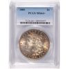 Image 1 : 1881 MORGAN SILVER DOLLAR, PCGS MS-64+  GREAT COLOR!