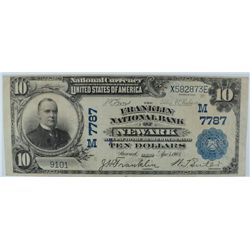 1902 $10 FRANKLIN NATL BANK OF NEWARK, OHIO