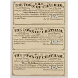 $3.50 "THE TOWN OF CHATHAM, STATE OF NEW YORK, BOND COUPONS