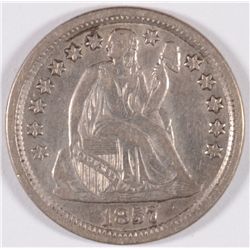 1857 SEATED DIME AU-58