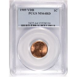 1909 VDB LINCOLN CENT PCGS MS-64 RD