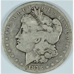 1878-CC MORGAN SILVER DOLLAR, GOOD   POPULAR CARSON CITY MINTED COIN