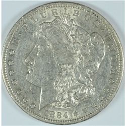 1884-S MORGAN SILVER DOLLAR, AU