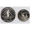 Image 2 : 1986 STATUE OF LIBERTY PROOF SILVER DOLLAR AND CLAD HALF DOLLAR, COINS ONLY