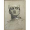 Image 1 : Frank Dicksee A EUROPEAN MAN charcoal and chalk sketch, signed and dated 1900, unframed, 33...