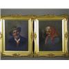 Image 1 : A pair of late 19th/early 20th century paintings on canvas, depicting an elderly Mediterranean...