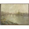 Image 1 : Kenneth Anns 'THE BEND IN THE RIVER' oil on board, signed and dated 1959, 32cm x 43cm Es...