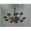 Image 1 : A 1920's/30's nine branch brass electrolier, 84cm diameter Est. 400/500...