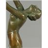 Image 2 : An Art Deco painted spelter figural table lamp in the form of a female nude, 50cm Est. 150/...