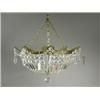 Image 1 : An early 20th century gilt metal and glass drop chandelier, 37cm diameter Est. 150/250...