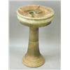 Image 1 : A Royal Doulton pottery bird bath, raised on a slender tapering column base, both parts stampe...