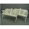 Image 1 : A pair of Coalbrookdale style fern pattern cast iron garden seats with wooden slat seats. By J...