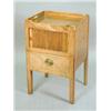 Image 1 : A George III mahogany tray top commode, with a sliding tambour door, 79cm Est. 400/600...