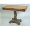 Image 1 : A 19th century mahogany and rosewood crossbanded tea table, with a bold beadwork edge, on a sh...
