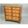 Image 1 : A William and Mary style walnut and marquetry inlaid chest with a crossbanded and stylised lea...