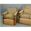 Image 1 : An early 20th century three piece suite with carved caryatids to the arms Est. 400/600...