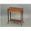 Image 1 : A late 19th century mahogany and satinwood crossbanded foldover table, swivelling to reveal re...