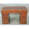Image 1 : A Victorian mahogany twin pedestal desk with a leather inset over nine drawers, 1.2m wide E...