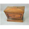 Image 1 : A 19th century mahogany wine cooler of sarcophagus shape with inlaid decoration on a plinth, 7...