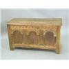 Image 1 : An early 18th century oak coffer with triple arch panel front, each side stamped R.S., 125cm<b...
