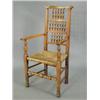 Image 1 : A 19th century ash and elm Lancashire spindle back armchair (feet replaced) Est. 150/250...