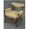 Image 1 : An Edwardian upholstered chair, the rosewood frame with inlaid ivory and box wood decoration<b...