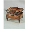 Image 1 : An early Victorian rosewood canterbury, the four divisions with stylised leaf carving, drawer...