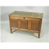 Image 1 : A small early 18th century? coffer with fielded panels, 51cm wide Est. 300/500...