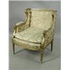 Image 1 : A 19th century French upholstered armchair with a carved and gilt frame Est. 150/180...