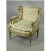 Image 1 : A 19th century French upholstered armchair with a carved and gilt frame Est. 150/180...