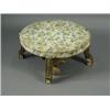 Image 1 : An early 19th century circular foot stool on four moulded and gilt gesso legs Est. 200/400...