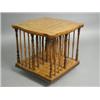 Image 1 : A late 19th century small satinwood table top revolving bookcase, with a foliate inlaid top of...