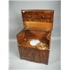 Image 2 : A 19th century mahogany commode with a blue and white printed pottery bowl, S. Hawkins Water C...