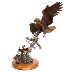 AGAINST THE WIND BRONZE SCULPTURE By Tim Sullivan