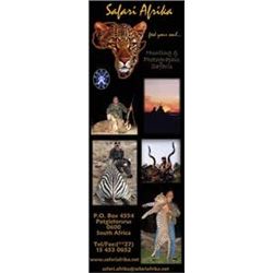 AFRICAN SAFARI FOR 2 WITH $1,500 TROPHY CREDIT PER HUNTER By Safari Afrika