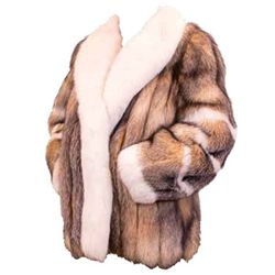 CRYSTAL FOX AND ARTIC FOX FUR COAT – SIZE 14 By Alaska Fur Gallery