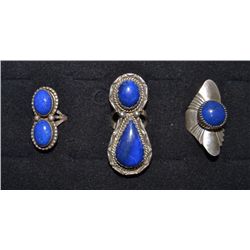 THREE SILVER NAVAJO RINGS