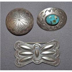THREE NAVAJO SILVER PINS
