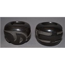 TWO SANTA CLARA POTTERY BOWLS